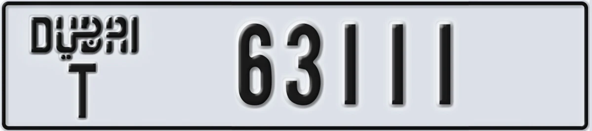 UAE License Plate Dubai T 63111