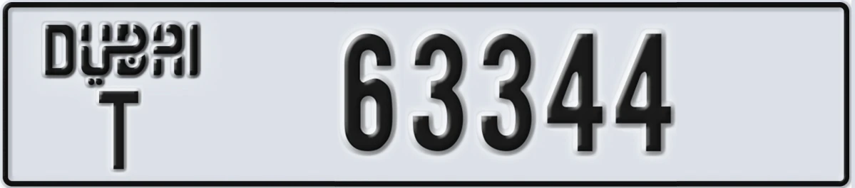 UAE License Plate Dubai T 63344