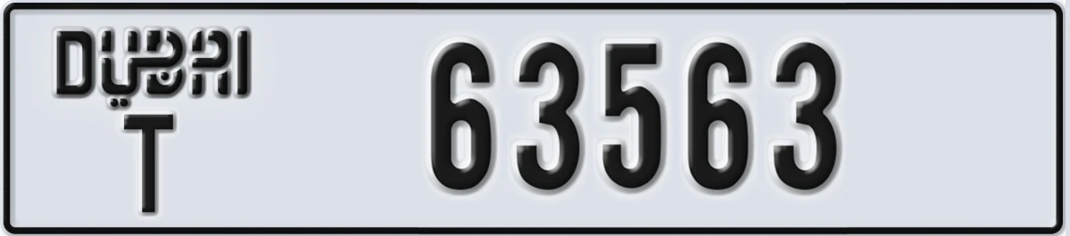 UAE License Plate Dubai T 63563