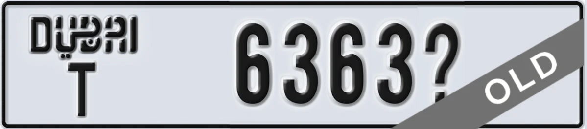 UAE License Plate Dubai T 6363X