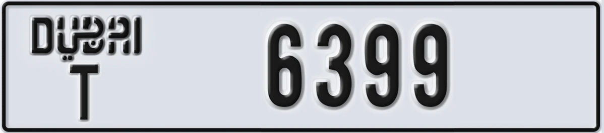 UAE License Plate Dubai T 6399