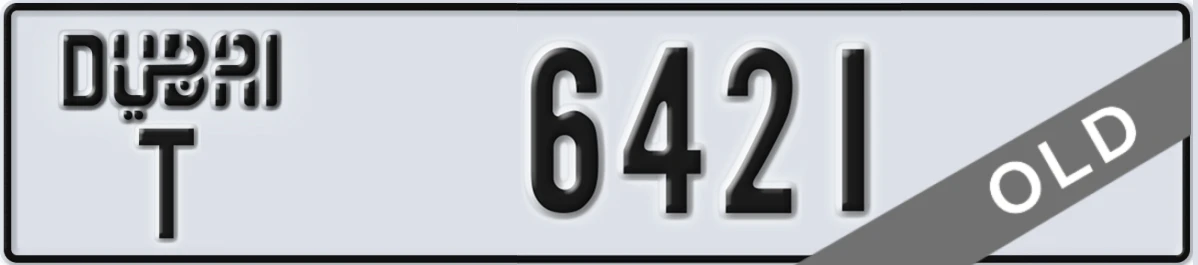 UAE License Plate Dubai T 6421