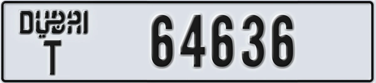 UAE License Plate Dubai T 64636
