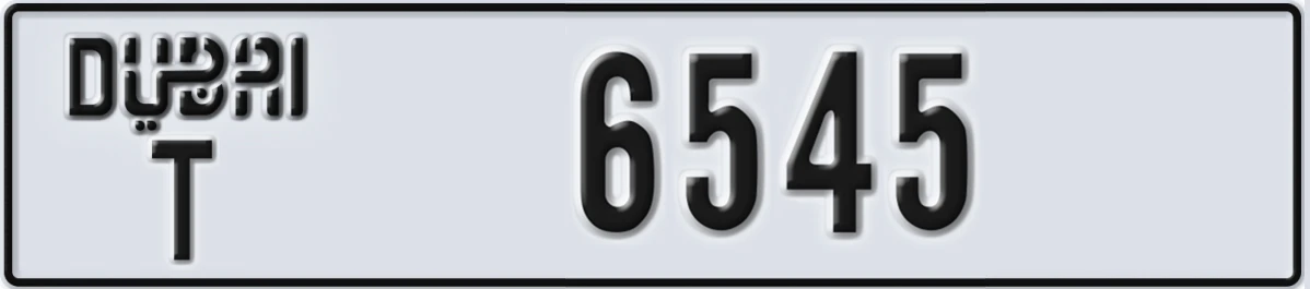 UAE License Plate Dubai T 6545
