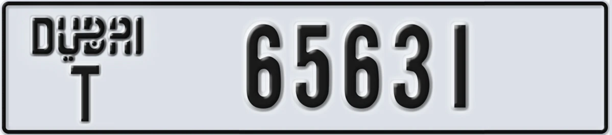 UAE License Plate Dubai T 65631