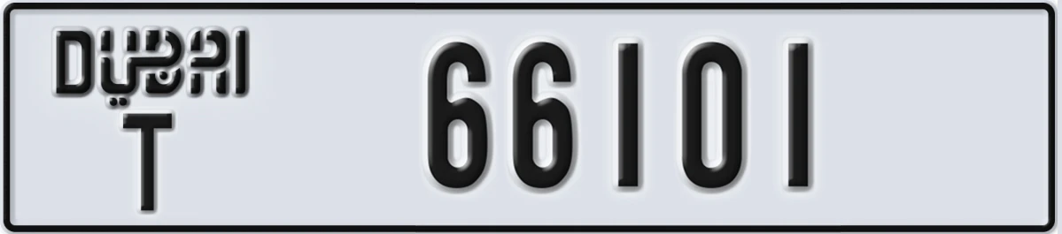 UAE License Plate Dubai T 66101