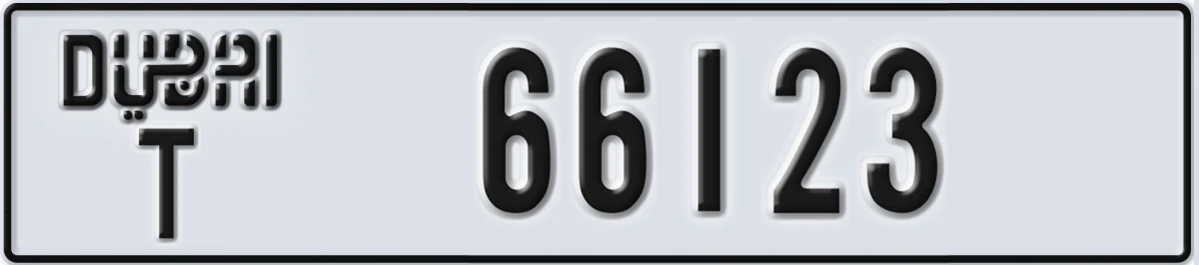 UAE License Plate Dubai T 66123