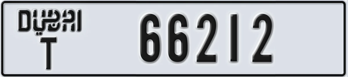 UAE License Plate Dubai T 66212