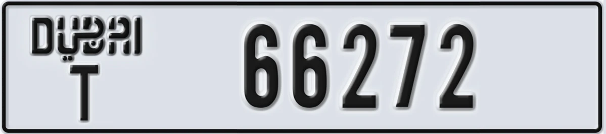 UAE License Plate Dubai T 66272