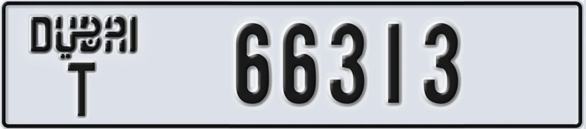 UAE License Plate Dubai T 66313