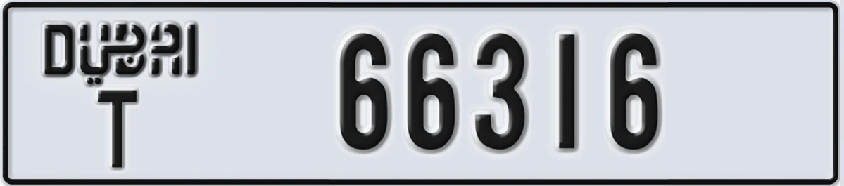UAE License Plate Dubai T 66316