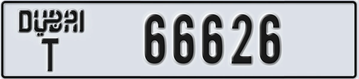 UAE License Plate Dubai T 66626