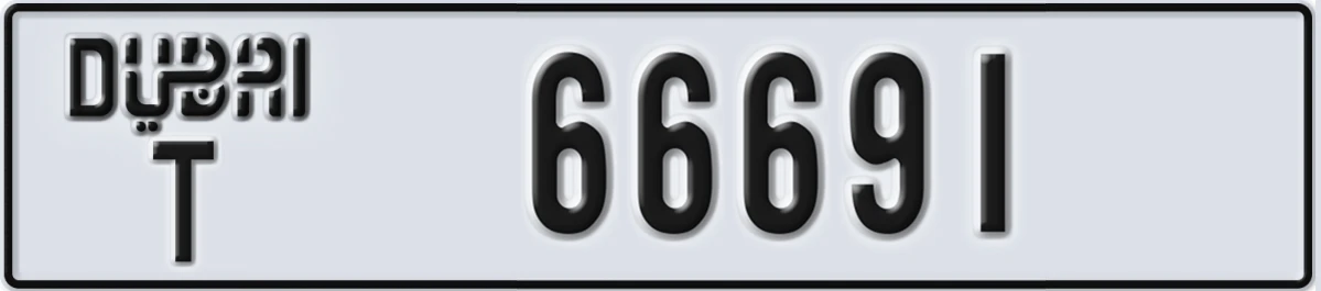 UAE License Plate Dubai T 66691
