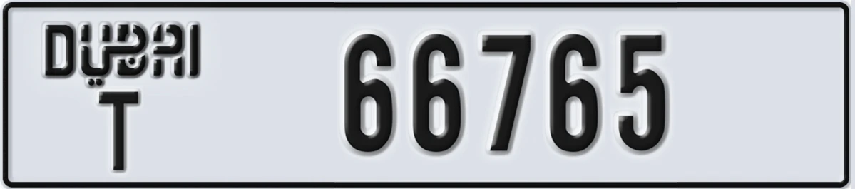 UAE License Plate Dubai T 66765