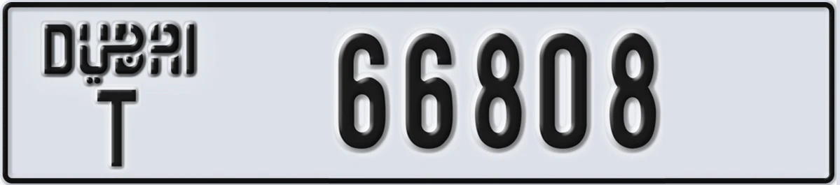 UAE License Plate Dubai T 66808