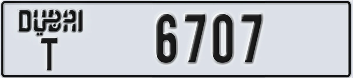 UAE License Plate Dubai T 6707