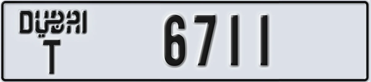 UAE License Plate Dubai T 6711