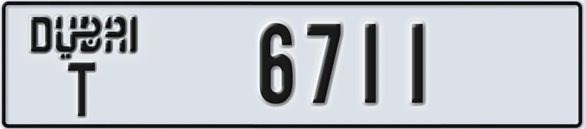 UAE License Plate Dubai T 6711