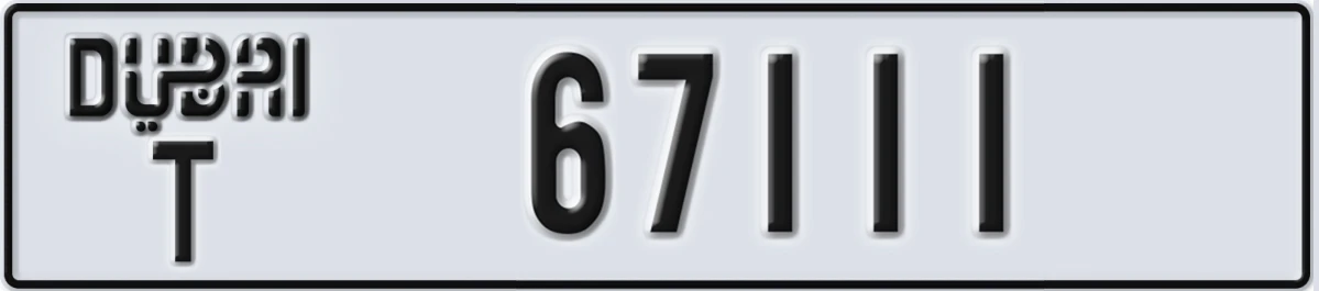 UAE License Plate Dubai T 67111