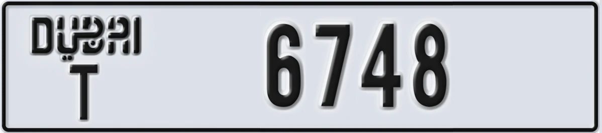 UAE License Plate Dubai T 6748