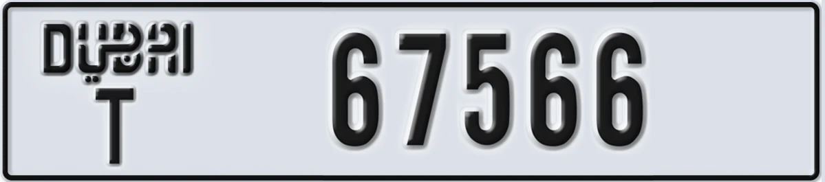 UAE License Plate Dubai T 67566