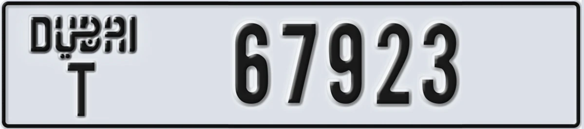 UAE License Plate Dubai T 67923
