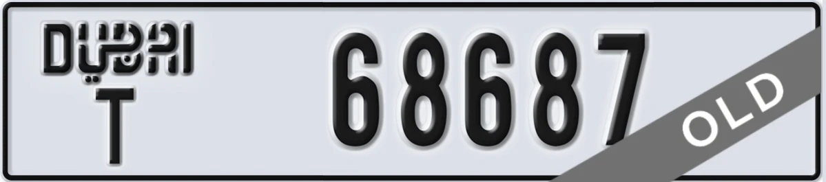 UAE License Plate Dubai T 68687