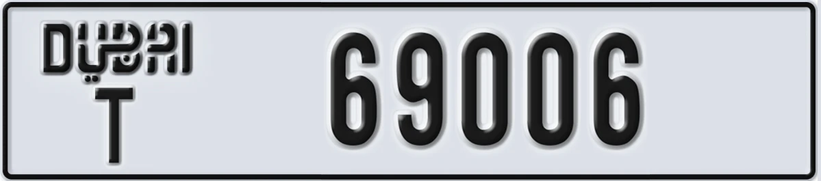UAE License Plate Dubai T 69006