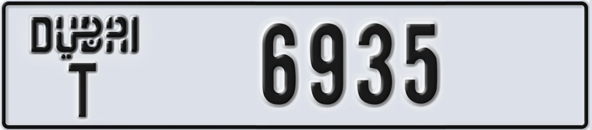 UAE License Plate Dubai T 6935