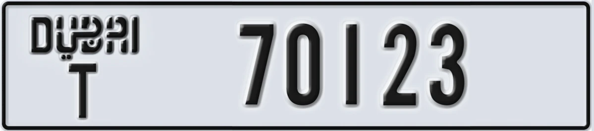 UAE License Plate Dubai T 70123
