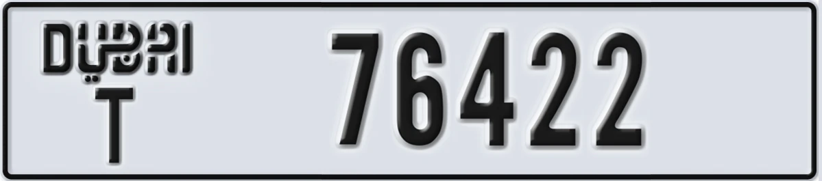 UAE License Plate Dubai T 76422