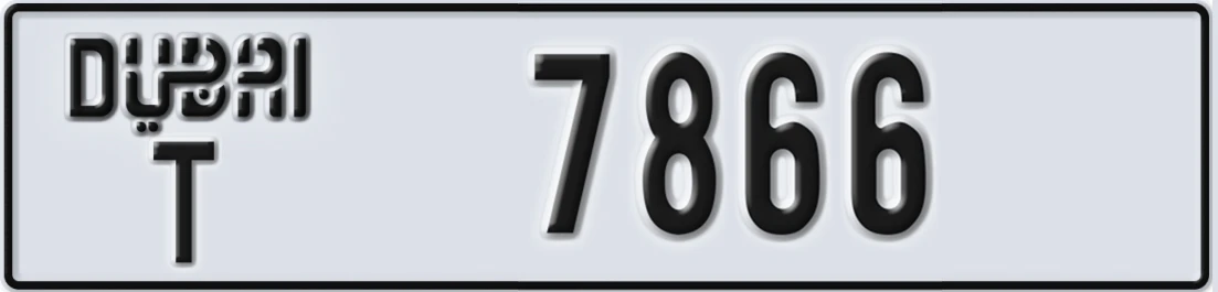UAE License Plate Dubai T 7866X