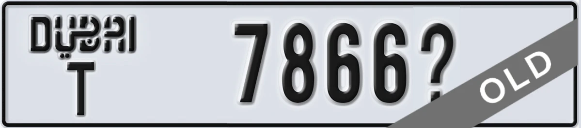 UAE License Plate Dubai T 7866X