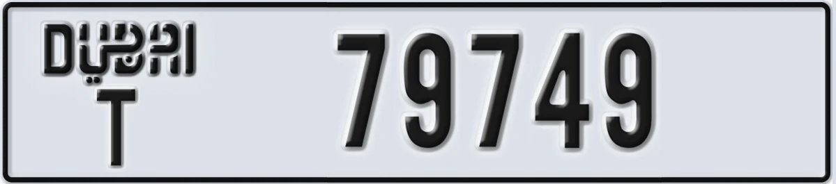 UAE License Plate Dubai T 79749
