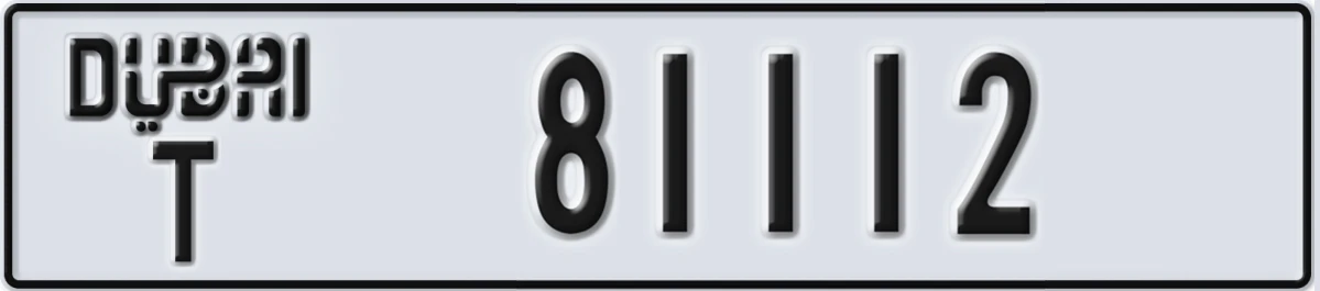 UAE License Plate Dubai T 81112