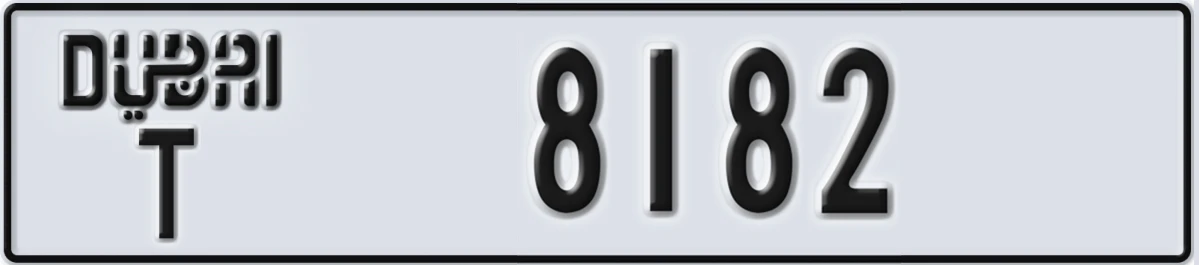 UAE License Plate Dubai T 8182
