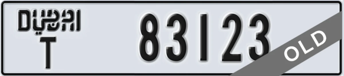 UAE License Plate Dubai T 83123