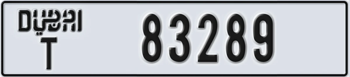 UAE License Plate Dubai T 83289