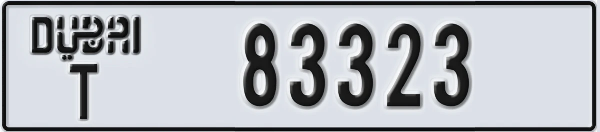 UAE License Plate Dubai T 83323
