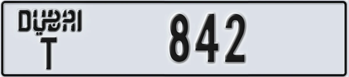 UAE License Plate Dubai T 842