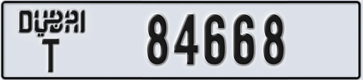 UAE License Plate Dubai T 84668