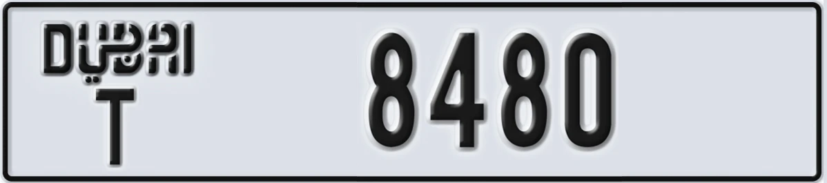 UAE License Plate Dubai T 8480