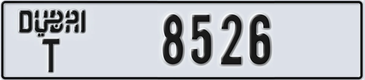 UAE License Plate Dubai T 8526