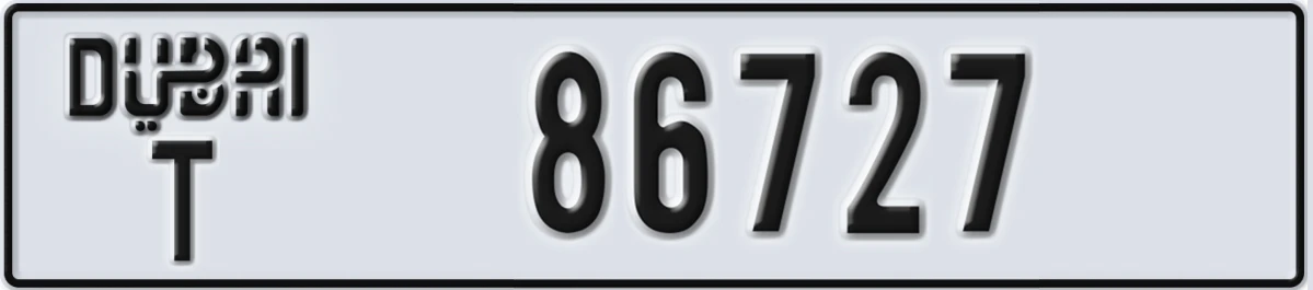 UAE License Plate Dubai T 86727