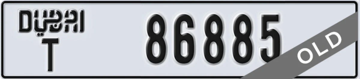 UAE License Plate Dubai T 86885