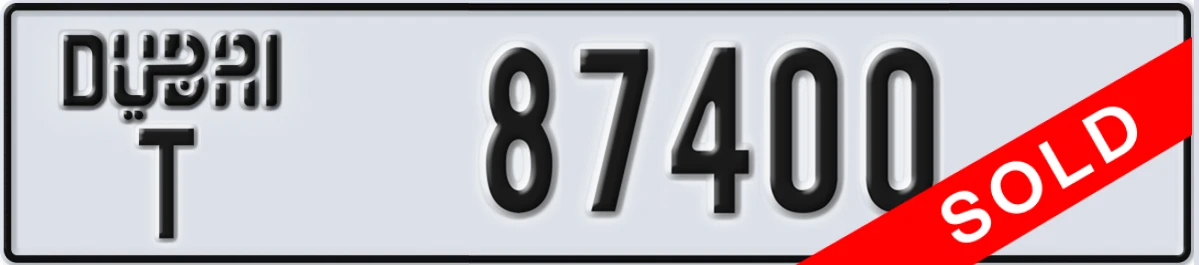 UAE License Plate Dubai T 87400