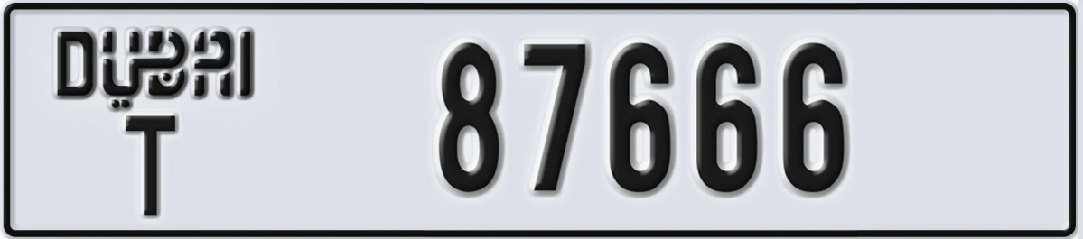 UAE License Plate Dubai T 87666