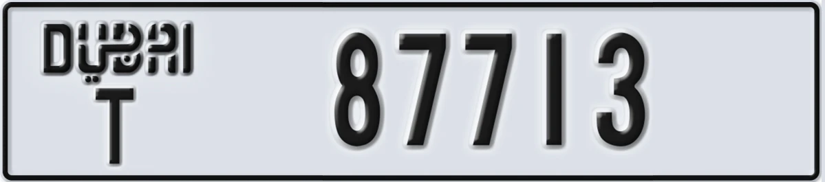 UAE License Plate Dubai T 87713