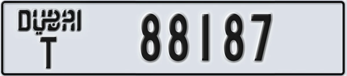 UAE License Plate Dubai T 88187