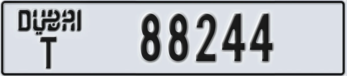 UAE License Plate Dubai T 88244